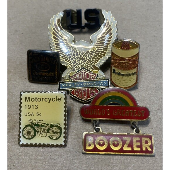 Enamel Pin Lot Harley Davidson Motorcycle Eagle Enameled Hat Vest Lapel Pin - Picture 1 of 6
